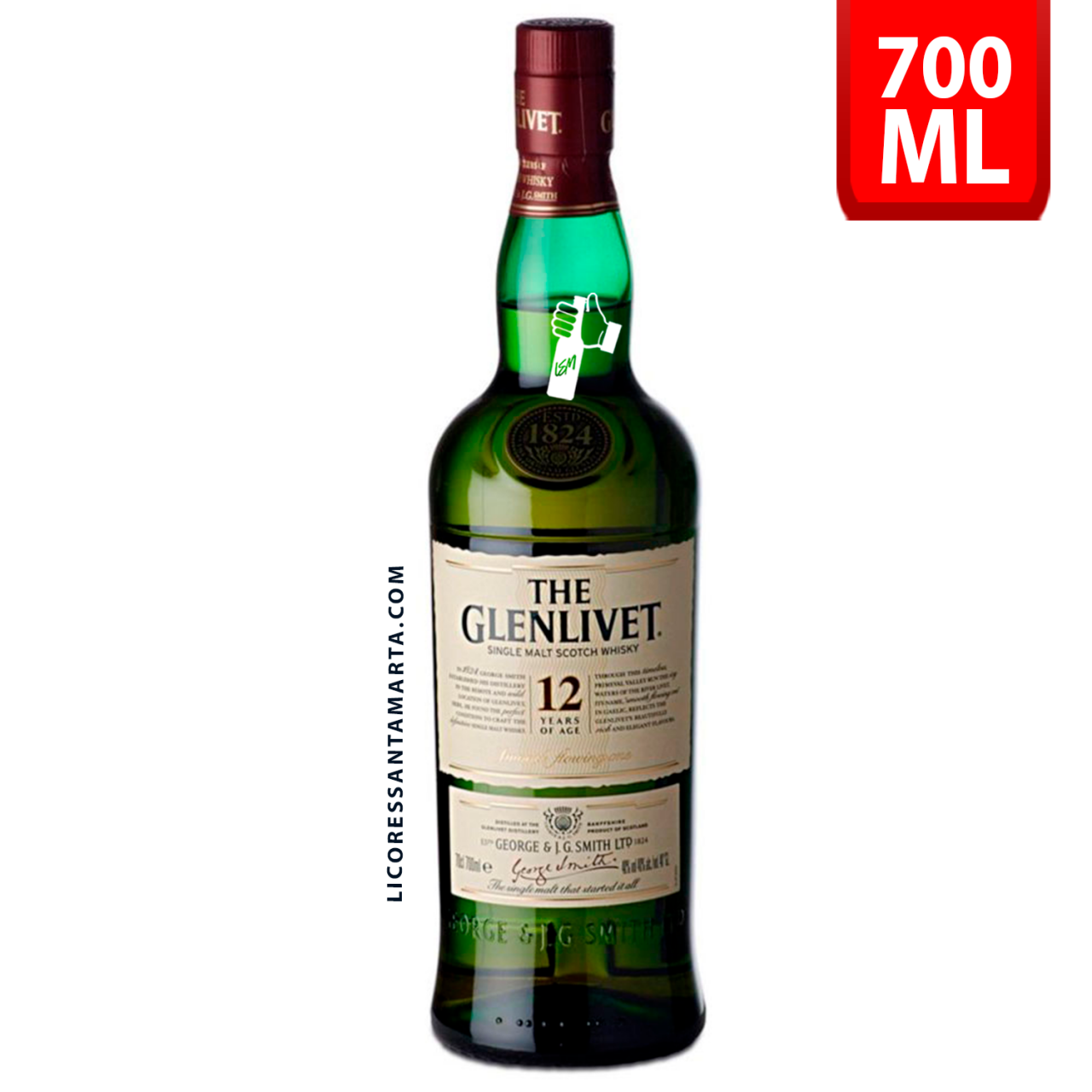 THE GLENLIVET 12 AÑOS 700ml Licores Santa Marta